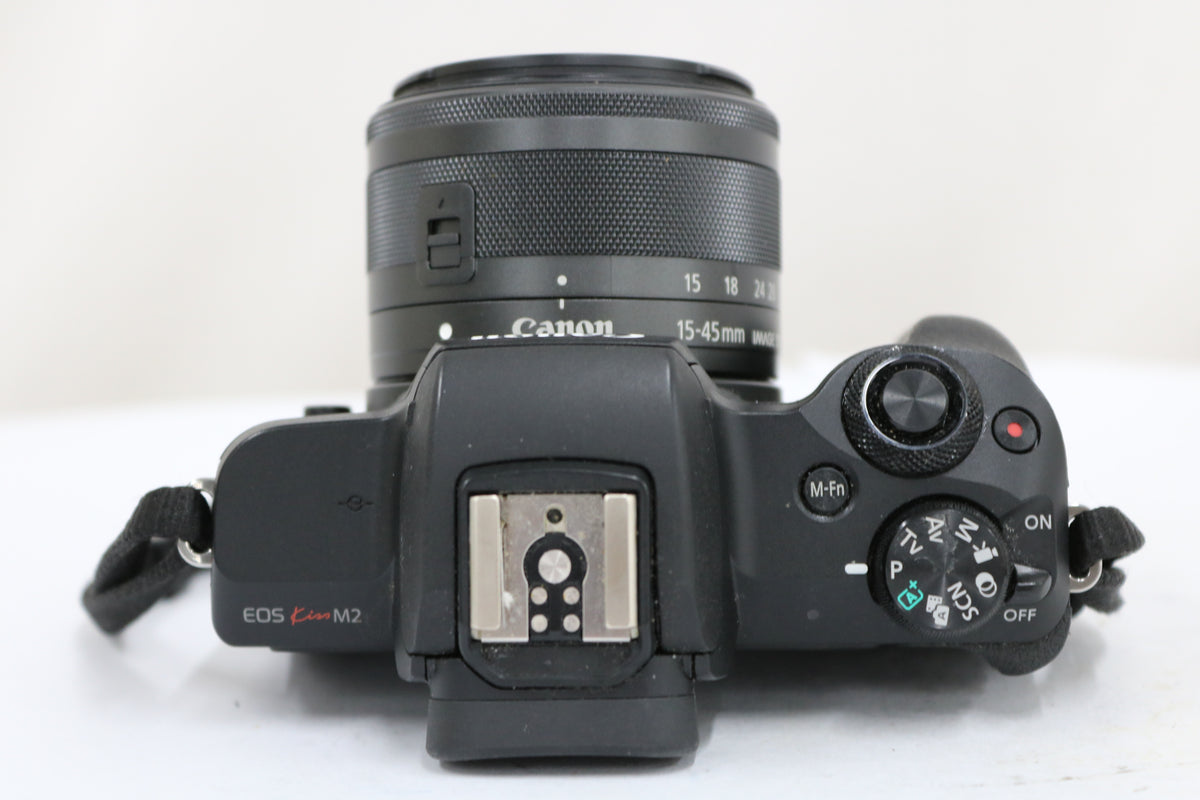キャノン Canon EOS Kiss M2 ブラック EF-M 15-45mm 55-200mm F4.5-6.3 IS STM ミラーレス一眼 6