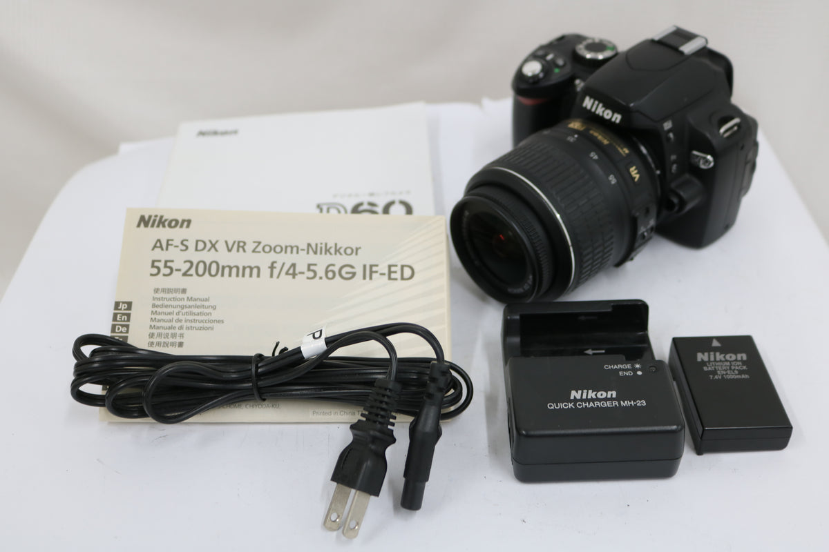 【シャッター6993回】ニコン Nikon D60 AF-S DX NIKKOR 18-55mm F3.5-5.6 G VR 付属品多数 デジタル一眼 1