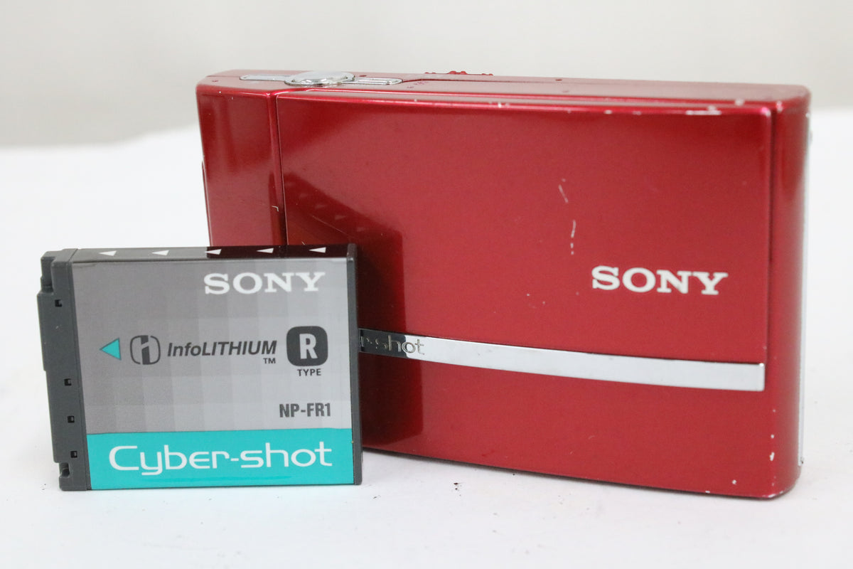 ソニー Sony Cyber-shot DSC-T50 3x レッド バッテリー付き コンパクトデジタルカメラ 1