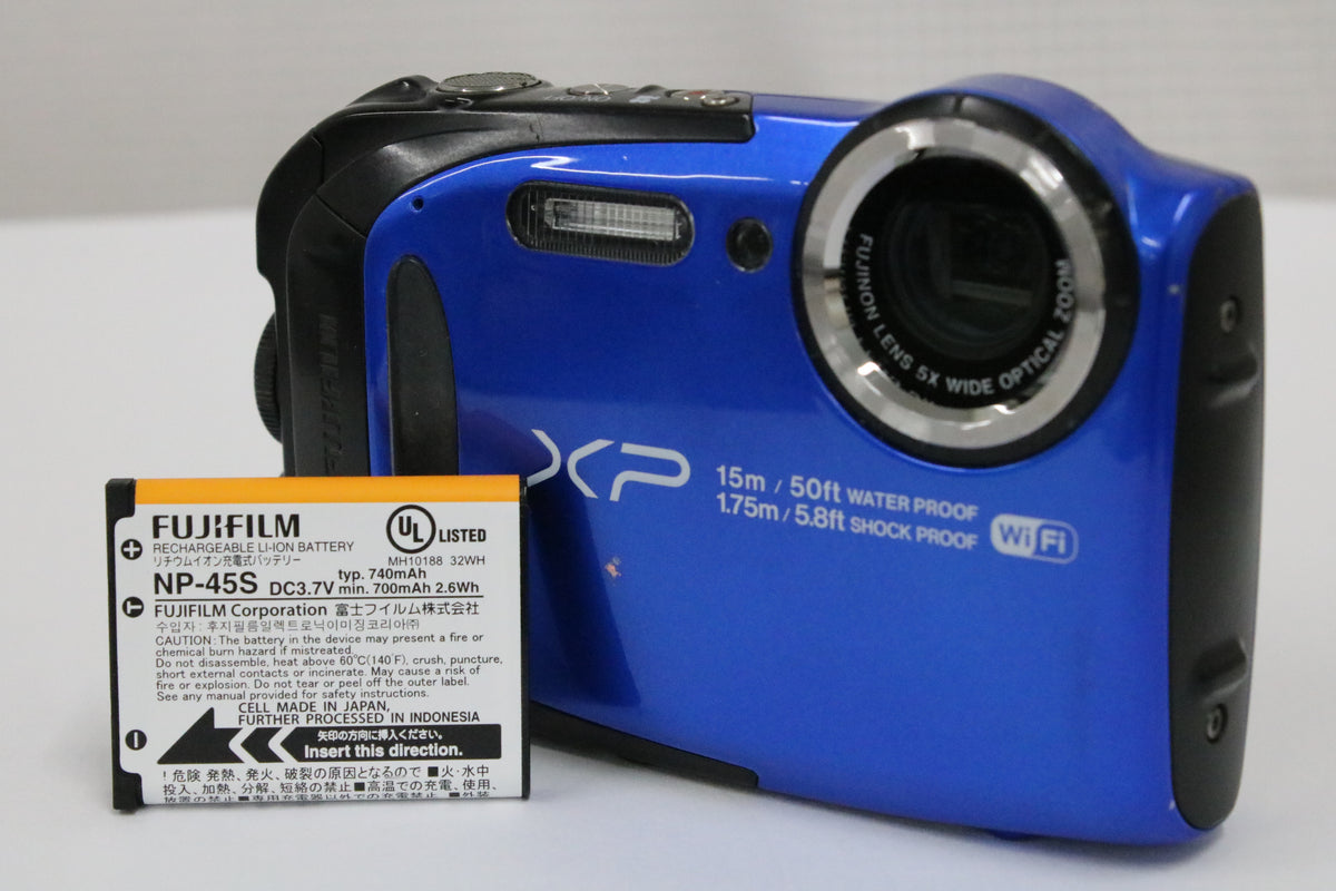 フジフィルム Fujifilm FINEPIX XP80 5x ブルー バッテリー付き コンパクトカメラ 1