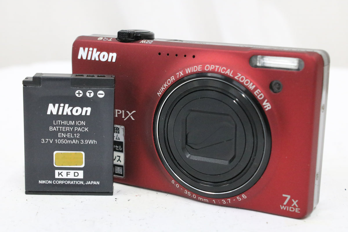 ニコン Nikon COOLPIX S6000 7x レッド バッテリー付き コンパクトデジタルカメラ 1