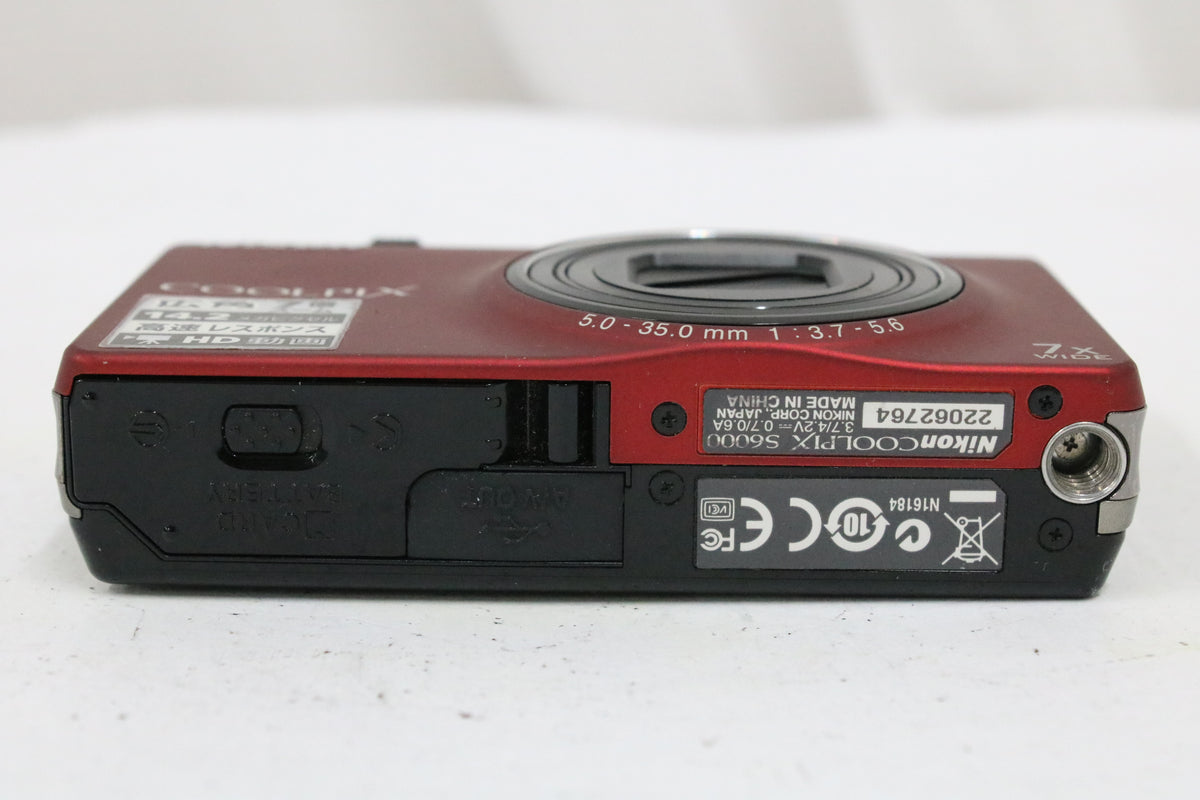 ニコン Nikon COOLPIX S6000 7x レッド バッテリー付き コンパクトデジタルカメラ 7