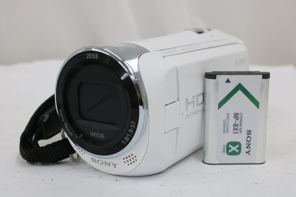ソニー Sony Handycam HDR-CX470 60x ホワイト バッテリー付き ビデオカメラ 1