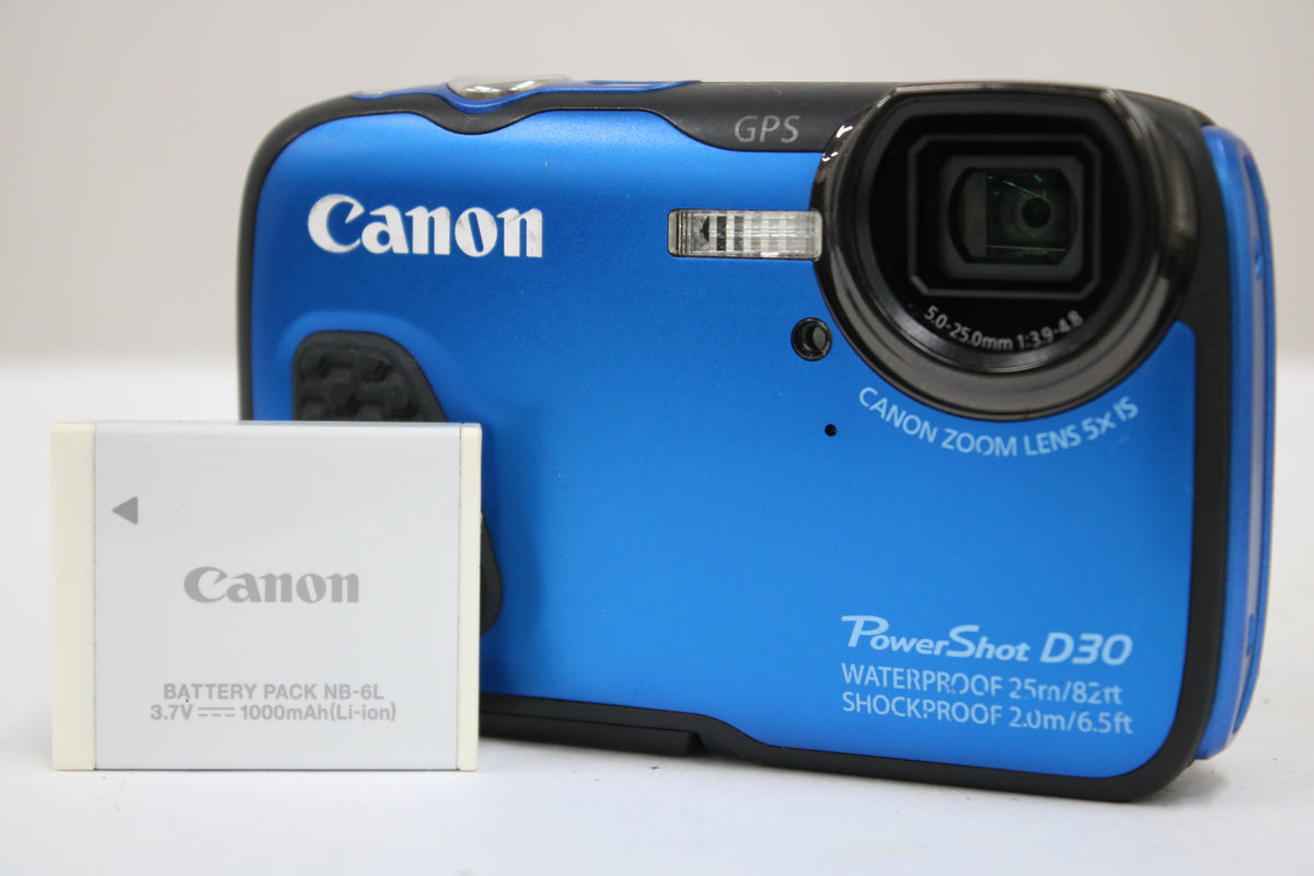 キャノン Canon PowerShot D30 5x ブルー バッテリー付き コンパクトデジタルカメラ 1