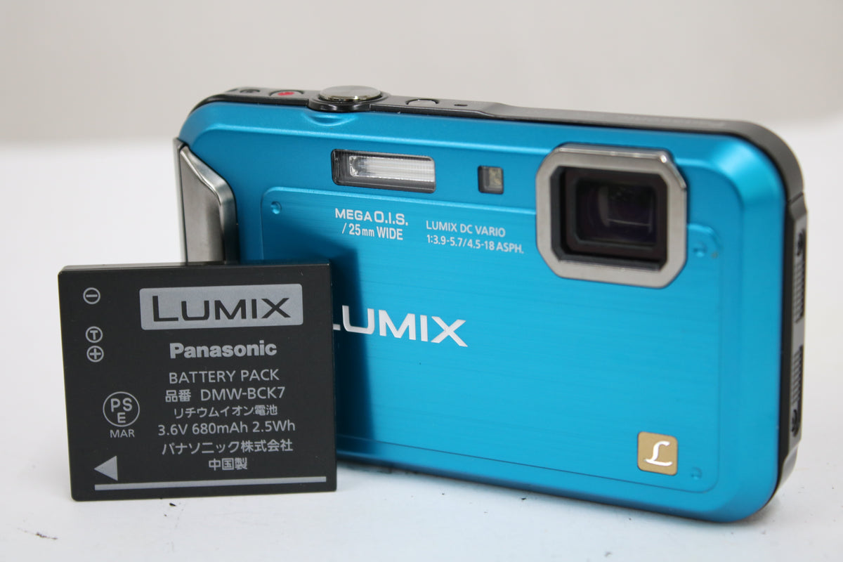 パナソニック Panasonic LUMIX DMC-FT20 ブルー バッテリー付き コンパクトデジタルカメラ 1