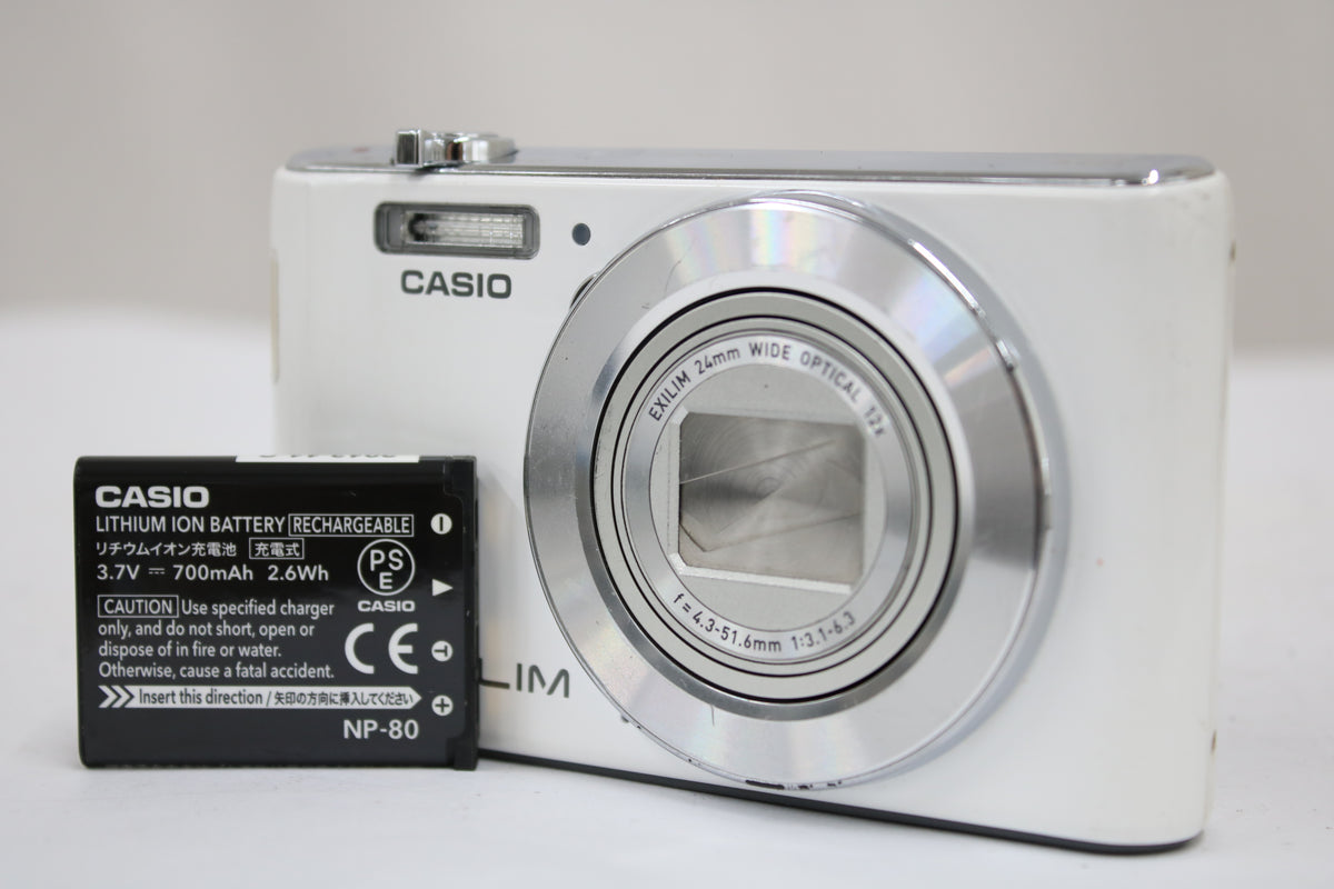 カシオ Casio EXILIM EX-ZS180 12x ホワイト バッテリー付き コンパクトデジタルカメラ 1