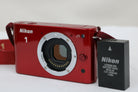 【シャッター1983回】ニコン Nikon 1 J1 レッド ミラーレス一眼 1