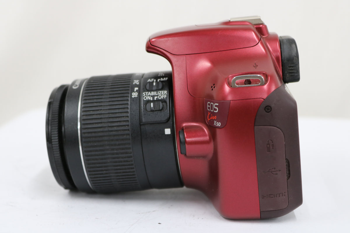 【シャッター3219回】キャノン Canon EOS Kiss X50 レッド EF-S 18-55mm F3.5-5,6 IS II デジタル一眼 5