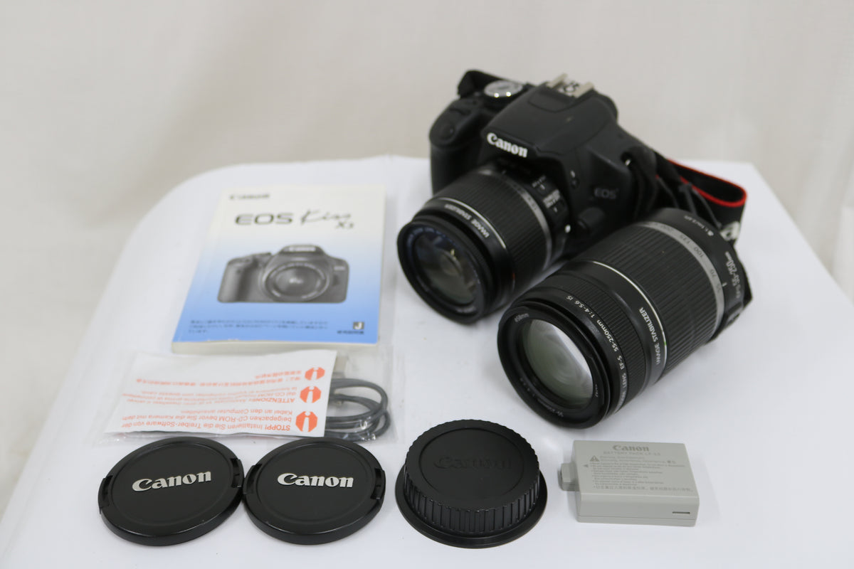 【シャッター2853回】キャノン Canon EOS Kiss X3 EF-S 18-55mm 55-250mm デジタル一眼 1
