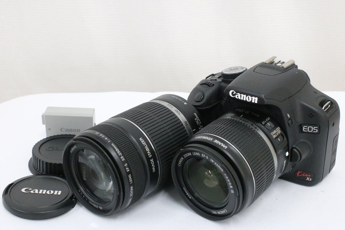 【シャッター765回】キャノン Canon EOS Kiss X3 EF-S 18-55mm IS 55-250mm デジタル一眼 1