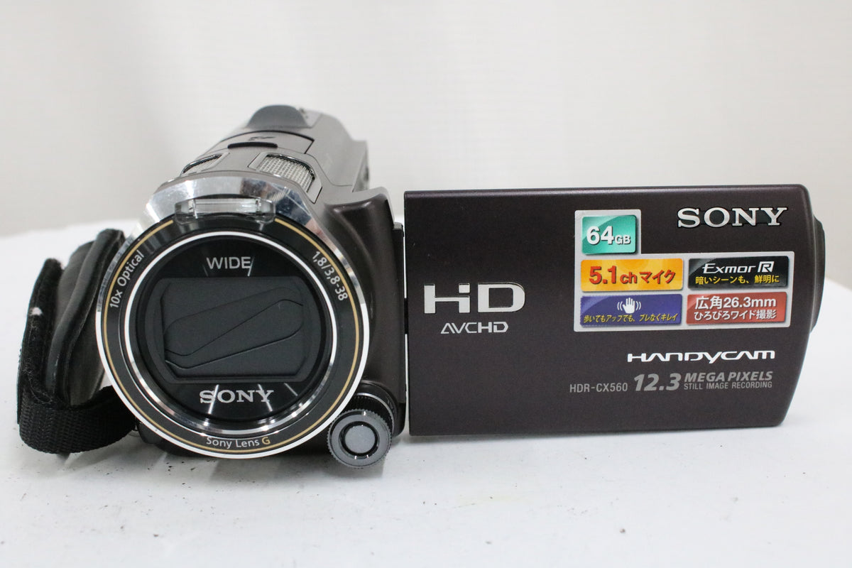 ソニー Sony Handycam HDR-CX560V 10x ボルドーブラウン バッテリー付き ビデオカメラ 2