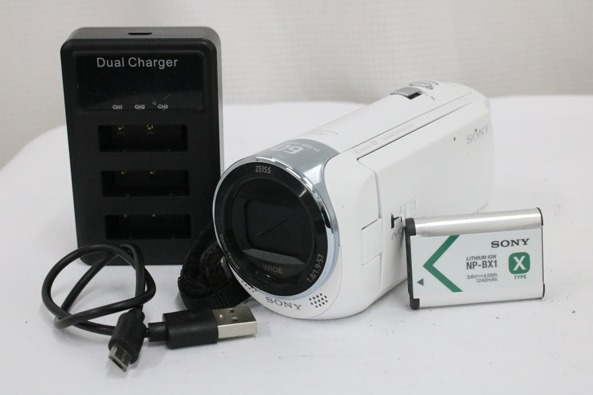 ソニー Sony Handycam HDR-CX470 60x ホワイト 付属品多数 ビデオカメラ 1