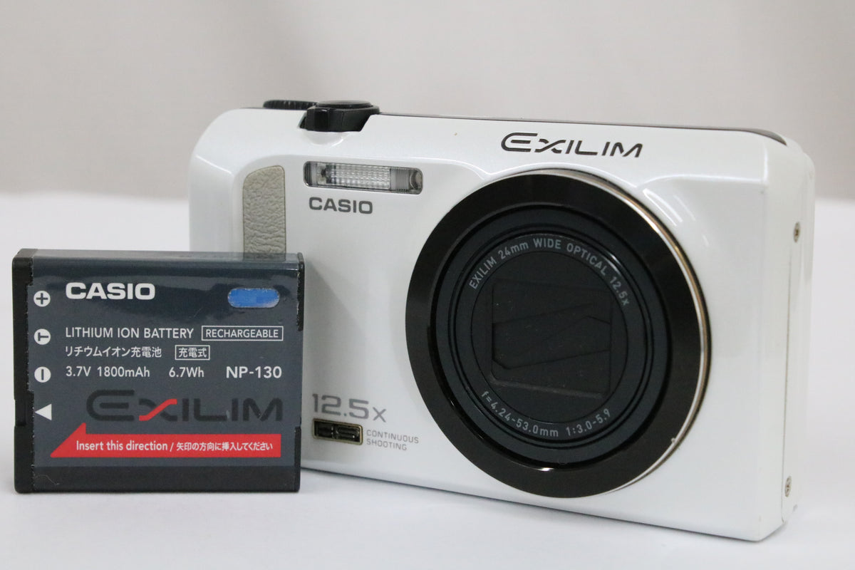 カシオ Casio EXILIM EX-ZR200 12.5x ホワイト バッテリー付き コンパクトデジタルカメラ 1