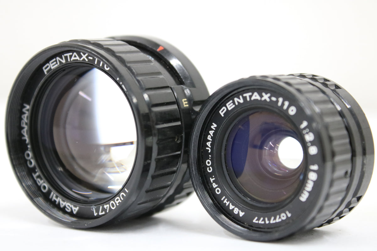 【2点まとめ売り】ペンタックス Pentax-110 50mm F2.8 18mm F2.8 レンズ 1