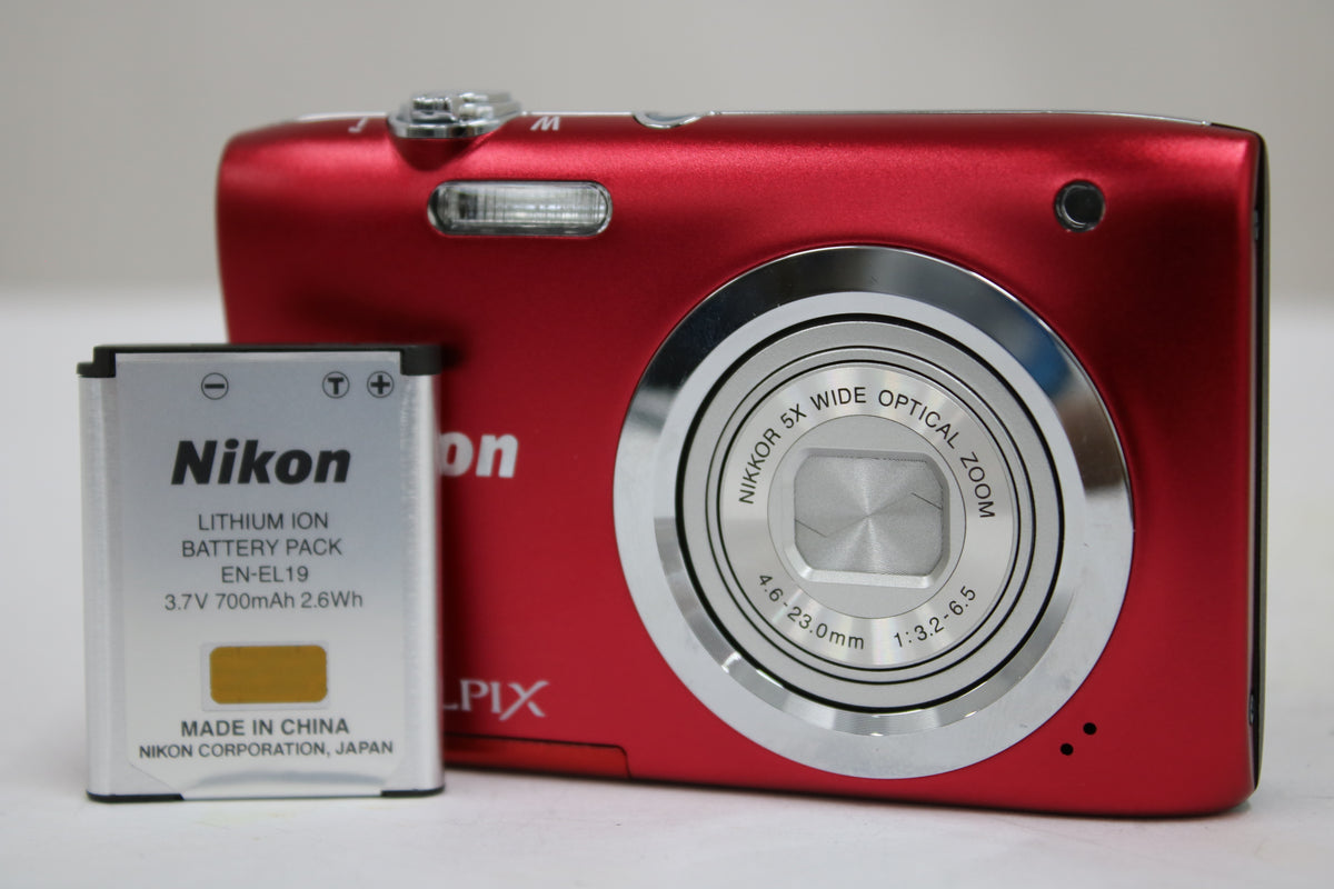 ニコン Nikon COOLPIX A100 5x レッド バッテリー付き コンパクトデジタルカメラ 1