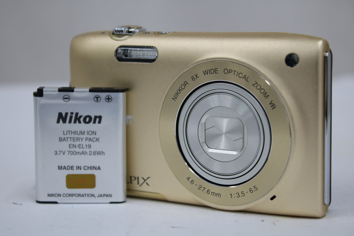 ニコン Nikon COOLPIX S3300 6x ゴールド バッテリー付き コンパクトデジタルカメラ 1
