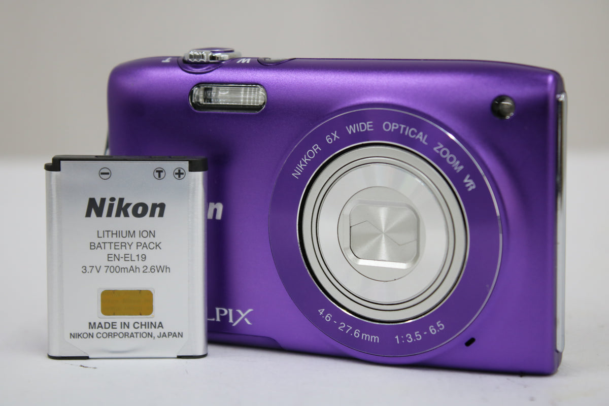 ニコン Nikon COOLPIX S3300 6x パープル バッテリー付き コンパクトデジタルカメラ 1