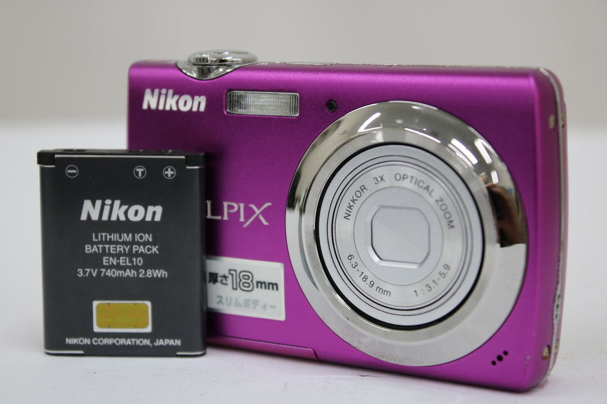 ニコン Nikon COOLPIX S220 3x バッテリー付き パープル コンパクトデジタルカメラ 1
