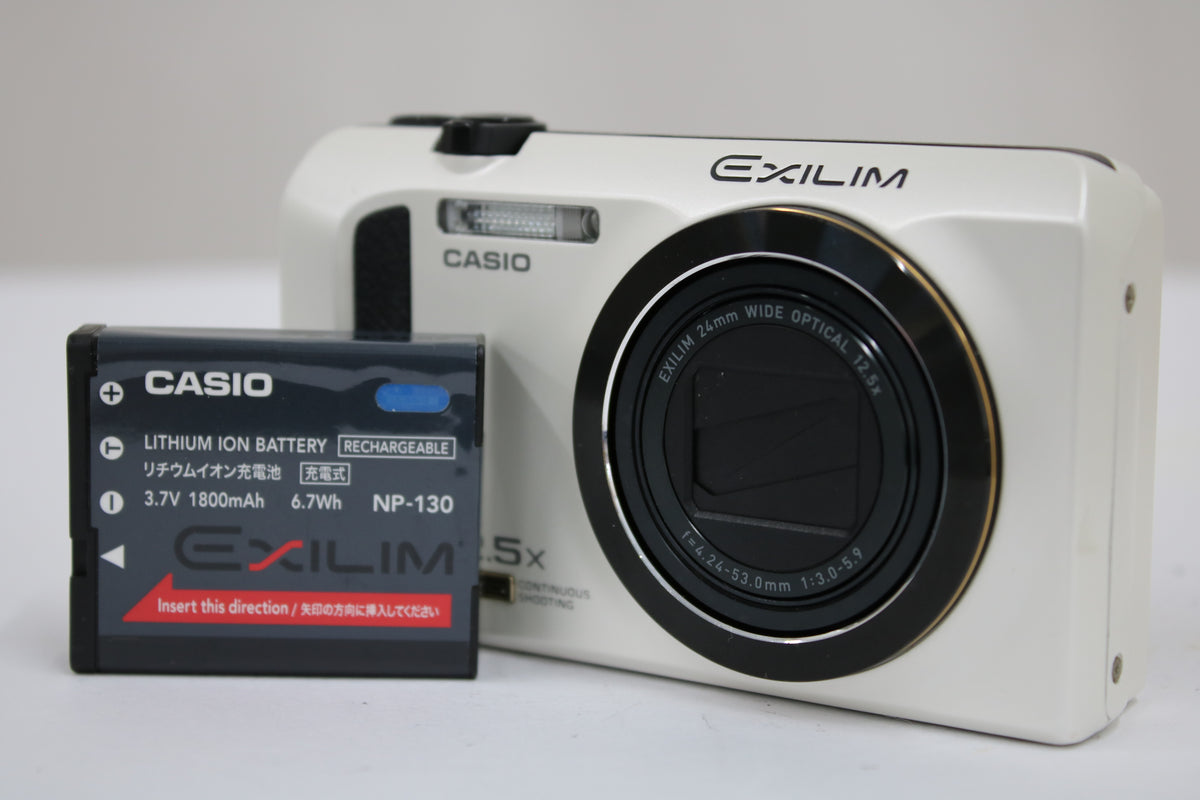 カシオ Casio EXILIM EX-ZR300 12.5x ホワイト バッテリー付き コンパクトデジタルカメラ 1