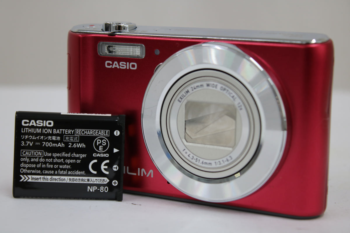 カシオ Casio EXILIM EX-ZS240 12x レッド バッテリー付き コンパクトデジタルカメラ 1