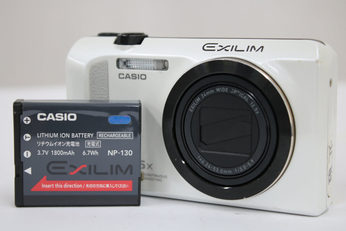 カシオ Casio EXILIM EX-ZR200 12.5x ホワイト バッテリー付き コンパクトデジタルカメラ 1