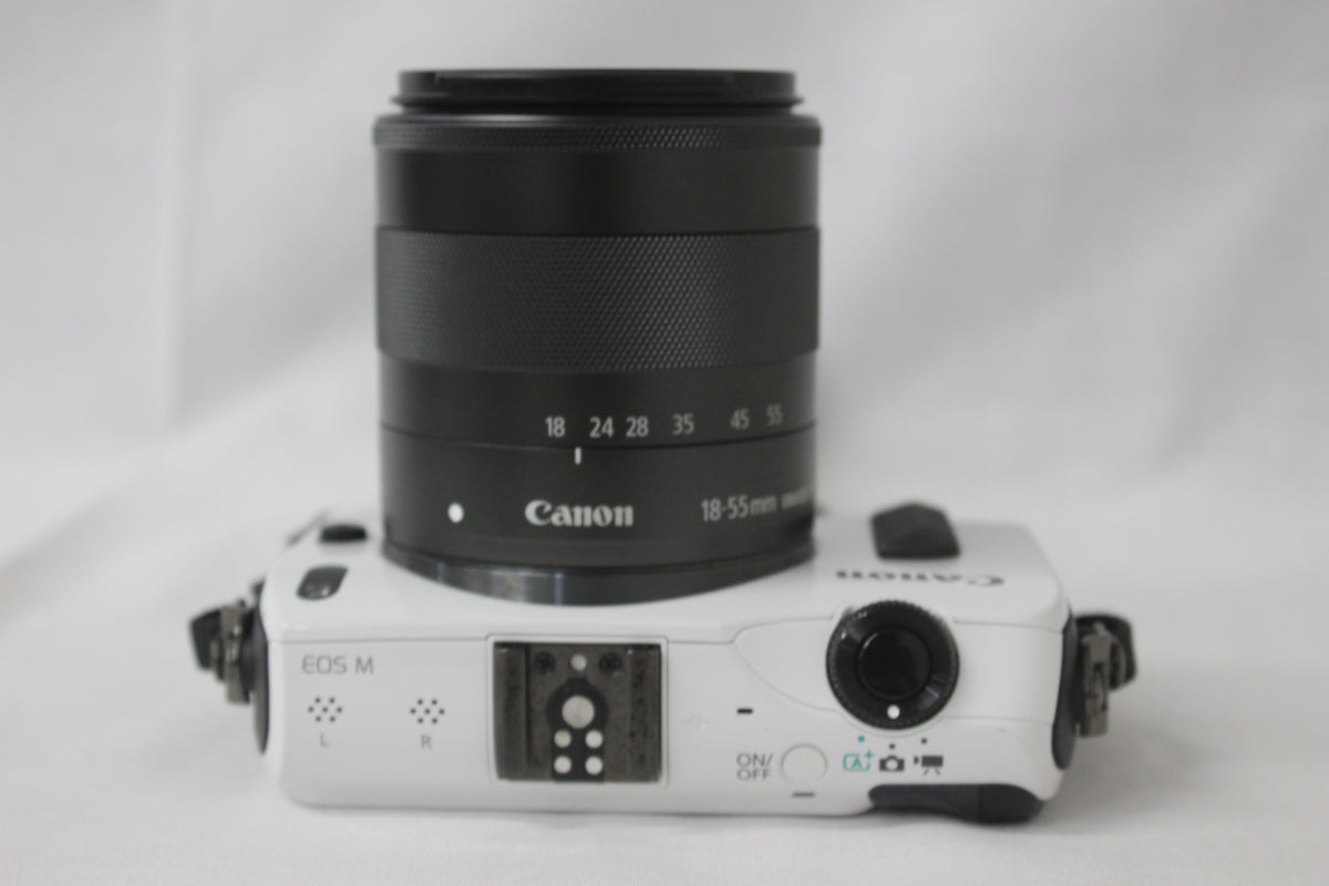 キャノン Canon EOS M ホワイト EF-M 18-55mm F3.5-5.6 IS STM ミラーレス一眼 6